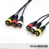 Composite video/audio kabel, 1m, han/han