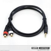 2x RCA til 3.5mm mini Jack kabel, 0.3 m, hun/han