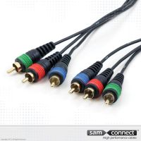 Component video kabel, 3m, han/han