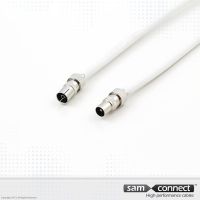 Coax RG 6 kabel, IEC stik, 0.5m, han/hun