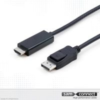 Displayport til HDMI kabel, 3m, han/han