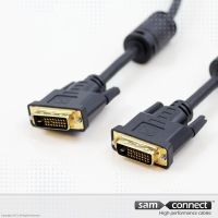 DVI-D Dual Link kabel, 3m, han/han