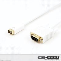Mini DVI til VGA kabel, 5m, han/han