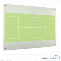 Glastavle med tennisbane 60x90 cm