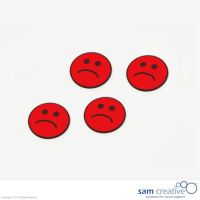 Magnetisk symbol smiley :-( 30 mm i rød, 25 stk
