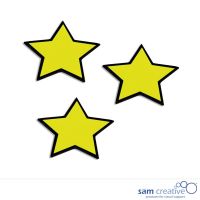 Magnetisk symbol stjerner 4x4 cm i gul