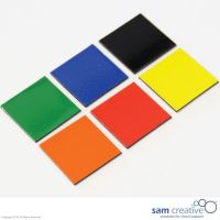 Magnetisk symbol firkanter 3x3 cm blandet