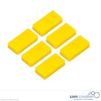 Rektangulære magneter 12x24 mm gul (6 styk)