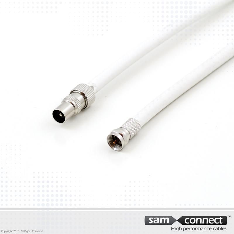 syreindhold Alle sammen bevæge sig Coax RG 6 kabel, IEC til F, 10m, han/han
